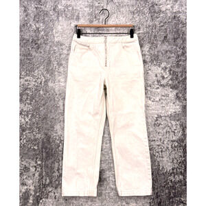 Theory Jeans 27 Womens High Rise Straight Ankle Exposed Zip Front Putty